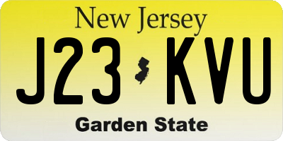 NJ license plate J23KVU