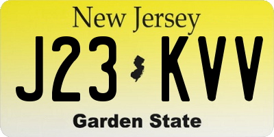 NJ license plate J23KVV