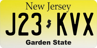 NJ license plate J23KVX