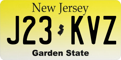 NJ license plate J23KVZ