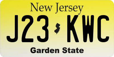 NJ license plate J23KWC