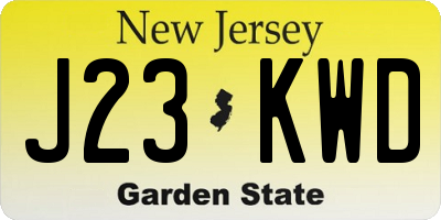 NJ license plate J23KWD