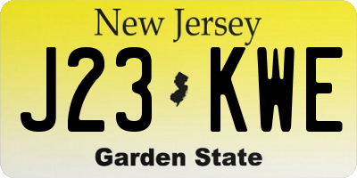NJ license plate J23KWE