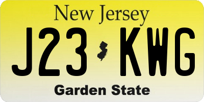 NJ license plate J23KWG