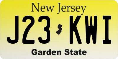 NJ license plate J23KWI