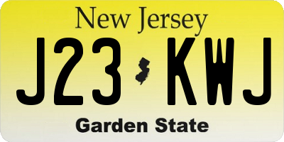 NJ license plate J23KWJ