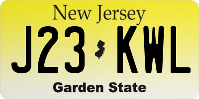 NJ license plate J23KWL