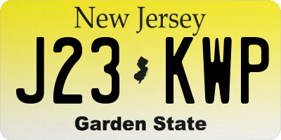 NJ license plate J23KWP