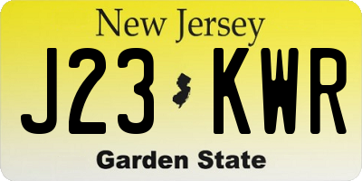 NJ license plate J23KWR