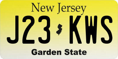 NJ license plate J23KWS