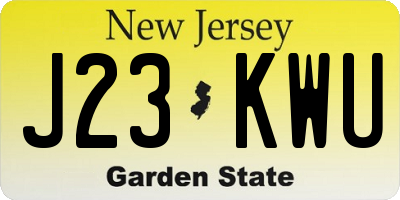 NJ license plate J23KWU