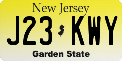 NJ license plate J23KWY