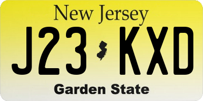 NJ license plate J23KXD