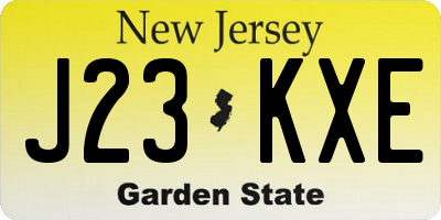 NJ license plate J23KXE