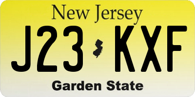 NJ license plate J23KXF