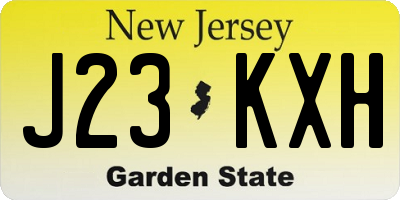 NJ license plate J23KXH