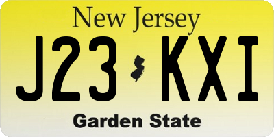 NJ license plate J23KXI