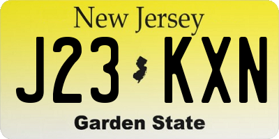 NJ license plate J23KXN