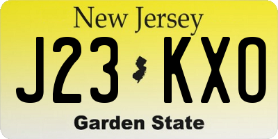 NJ license plate J23KXO