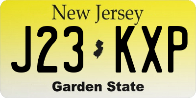 NJ license plate J23KXP