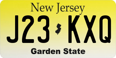 NJ license plate J23KXQ