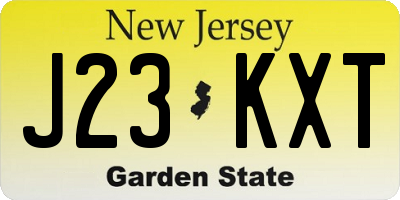 NJ license plate J23KXT