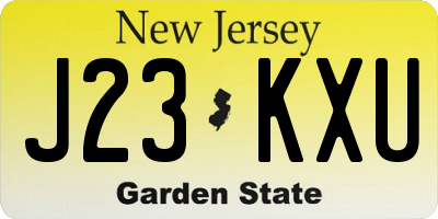NJ license plate J23KXU