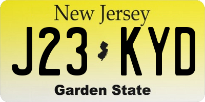 NJ license plate J23KYD