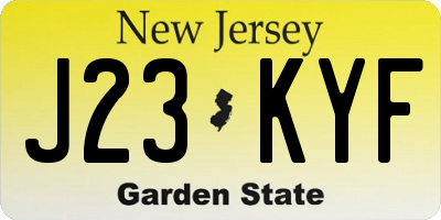 NJ license plate J23KYF