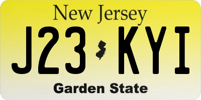 NJ license plate J23KYI