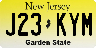 NJ license plate J23KYM