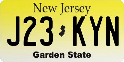 NJ license plate J23KYN