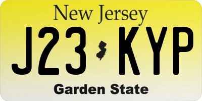 NJ license plate J23KYP