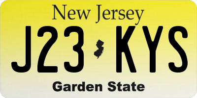NJ license plate J23KYS