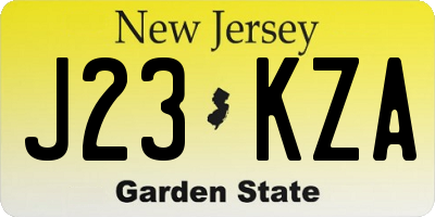 NJ license plate J23KZA