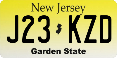 NJ license plate J23KZD