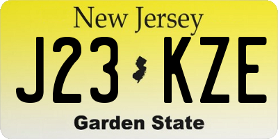 NJ license plate J23KZE