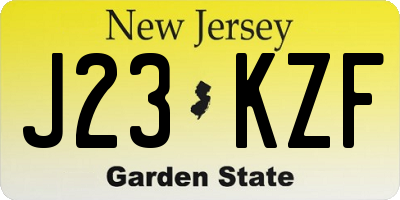NJ license plate J23KZF