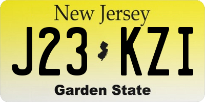 NJ license plate J23KZI