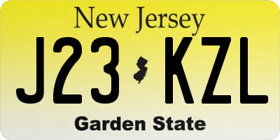 NJ license plate J23KZL