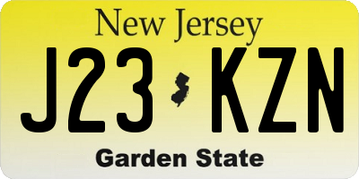 NJ license plate J23KZN
