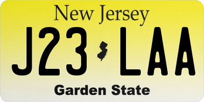 NJ license plate J23LAA