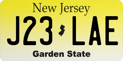 NJ license plate J23LAE