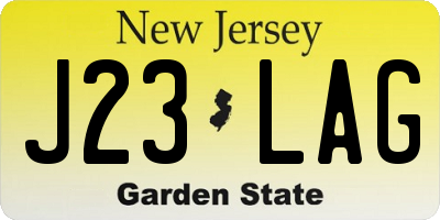 NJ license plate J23LAG