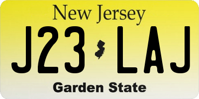 NJ license plate J23LAJ