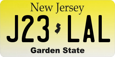 NJ license plate J23LAL