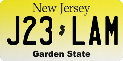 NJ license plate J23LAM
