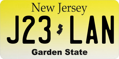 NJ license plate J23LAN