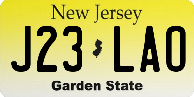 NJ license plate J23LAO
