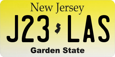 NJ license plate J23LAS